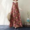 Sleeveless Plus Size Cotton Vintage Floral New In Dresses for Women Casual Loose Long Summer Dress