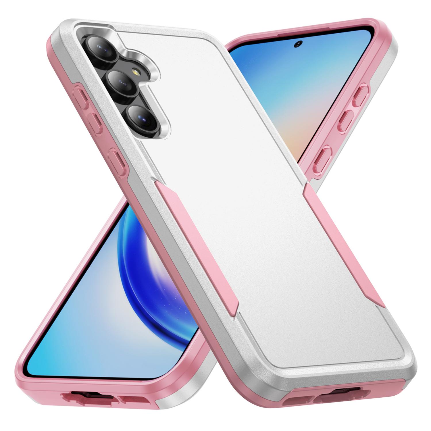 

For Samsung Galaxy A55 5G/A35 5G Case PC+TPU Military Grade Drop Protective Phone Cover White/Pink