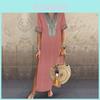 Robe longue maxi élégante grande taille pour femme à col en V pour un style d'été sans effort