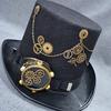 Women Steampunk Top Hat with Goggles Halloween Hat Show Cap Unisex Jazzs Cap