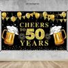 Toile de fond 2D pour 50e anniversaire avec Décoration de fête Dorée