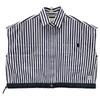 sacai 23-06505 23 Stainless Steel Blue x White Thomas Mason Striped Short Sleeve Shirt tops 1 Blue x whiteUsed