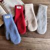 Solid color knit wool gloves winter women's 2025 new velvet warm windproof cold student riding tide