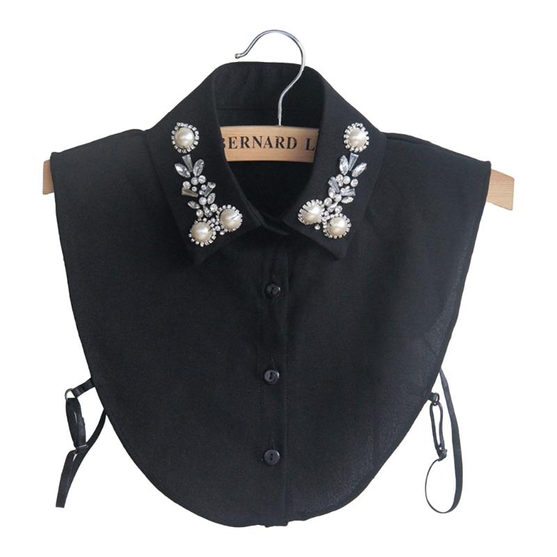 Detachable Collars For Women Rhinestone Dickey Collar Faux Collar False Collar Half Shirt For Women Pearl False Collar