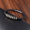 New Style Male Bracelet with Stainless Steel Beads Punk Braided Leather Bracelets Jewelry for Men 2026 Surprise Gift