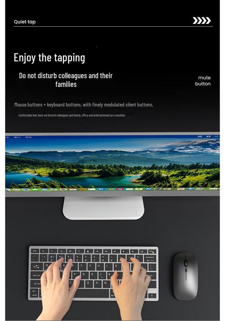 Rechargeable Silent Bluetooth Keyboard & Mouse Set for Laptops