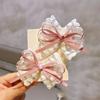 Lace Bow Hairpins Elegant Hair Clips for Women Red Ribbon White Floral Design Travel Girl Hair Accessoires Butterfly Clip Korean