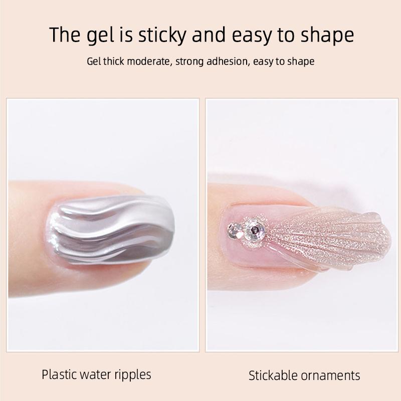 15ML Natural Nails Gel Builder Paper Tray Extension Gel Nail UV Stick Drill Gel French Clear Natural Reinforce Fibre Gel Varnish