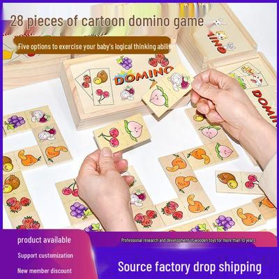 28-teiliges Tier- und Obst-Domino-Puzzle-Set für den Kindergarten