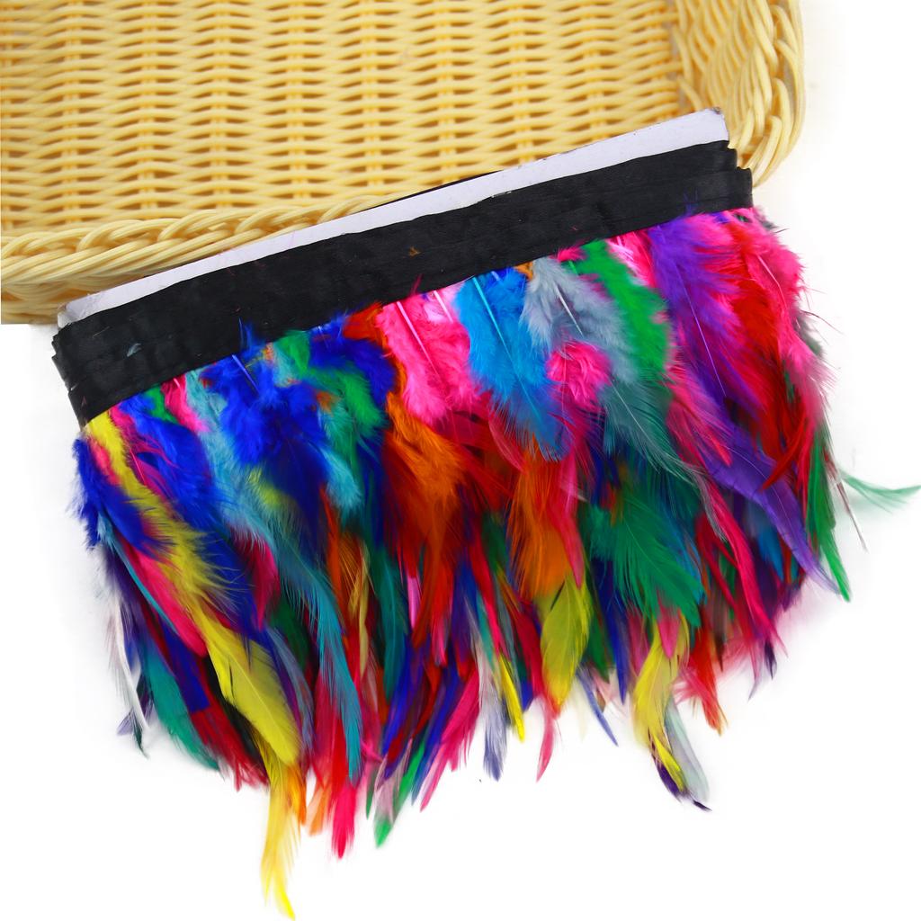 Feather1/5/10 Meter Rooster Chicken Feather Trims 4-6 Inch Natural Feathers for DIY Crafts Costume Clothing Hat Mask Making