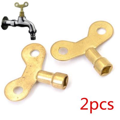 2X Kühlerentlüftungsschlüssel Vierkantschlüssel Messing Verriegelter Wasserhahn Wasserschlüssel Schalter Außenwasser Spezial Eisen Wasserhahn Schlüssel