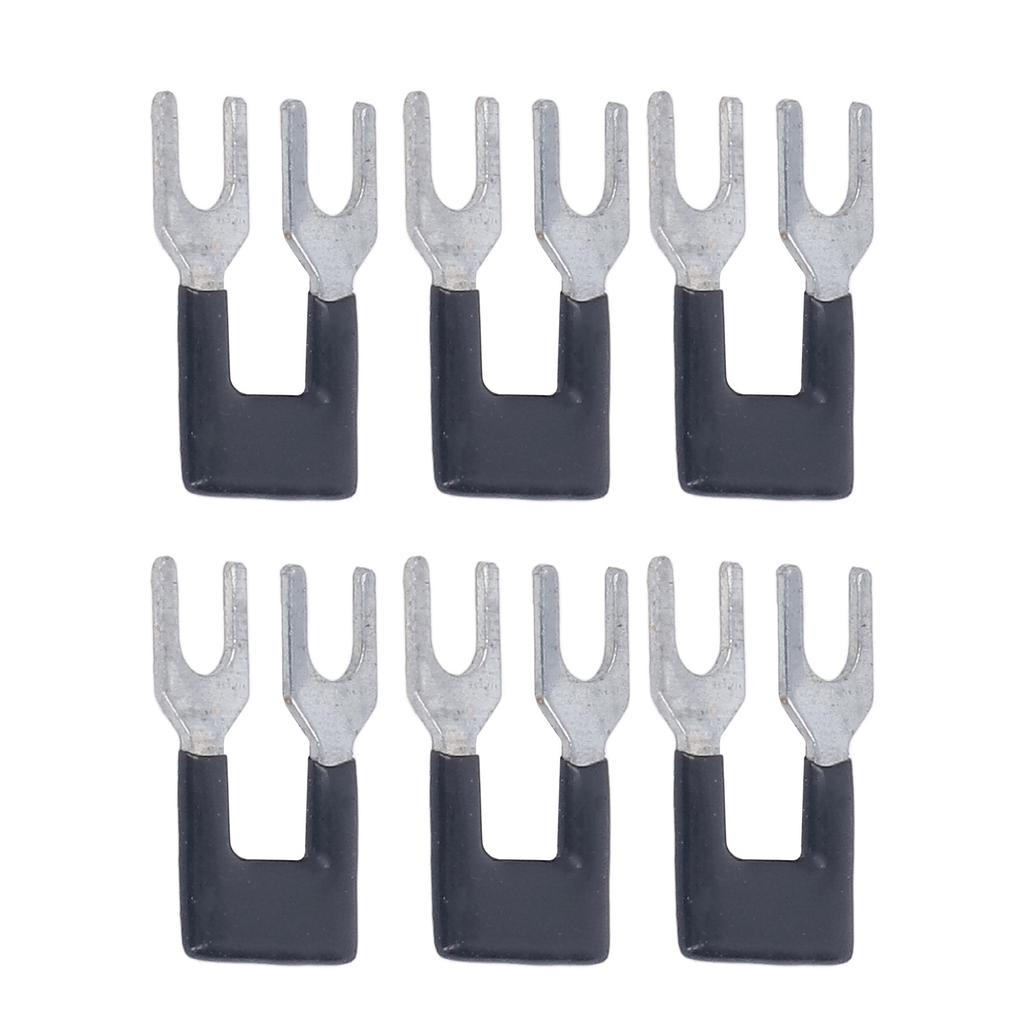 20Pcs Black Jumper Block Terminal Strip Red Copper Fork Type Terminal Strip for TB Series 15A 400V TB 1502