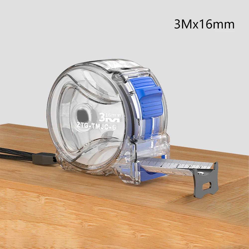 Accurate Transparent Steel Tape Measure with Thickened Carbon Steel Blade and Portable Tie String for Easy Handling