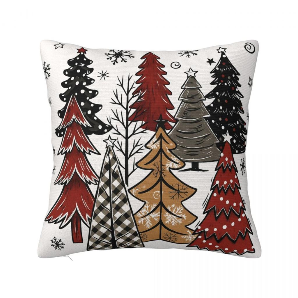 Chrismas Snowflake Letter Print Pillow Case Cushion Cover Polyester Graphic Pillow Cover Pillowcases Office Car Home Decorative