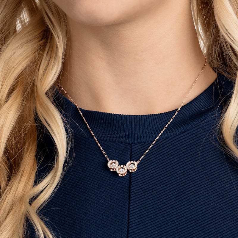 Swarovski Sparkling Dance Necklaces Women's Rose Gold tone Plated 5480482