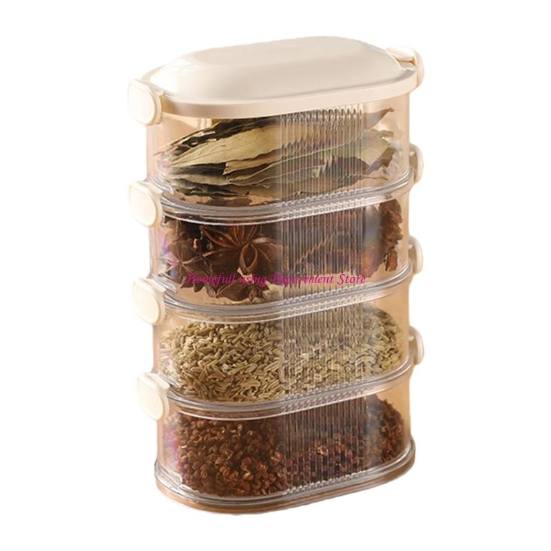  Clear View Kitchen Spice Container Stackable Designs Space Saving Storage Solution