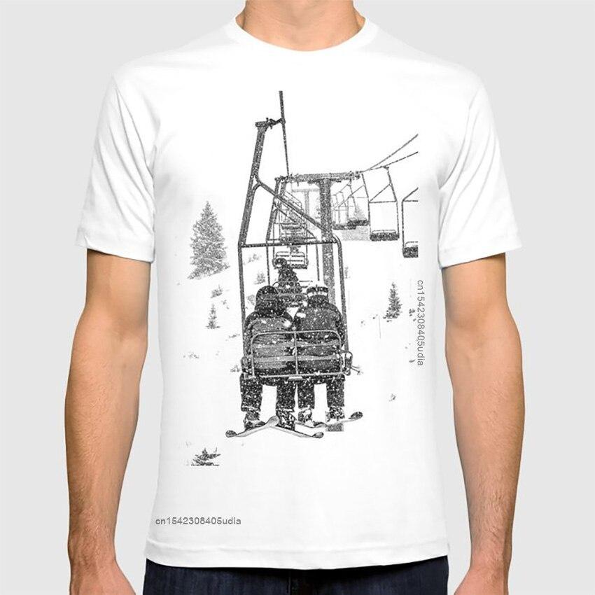 

Snow Lift Ski Chair Lift Colorado Mountains Black And White Snowboarding Vibes Photography T Shirt Vintage Pictures S