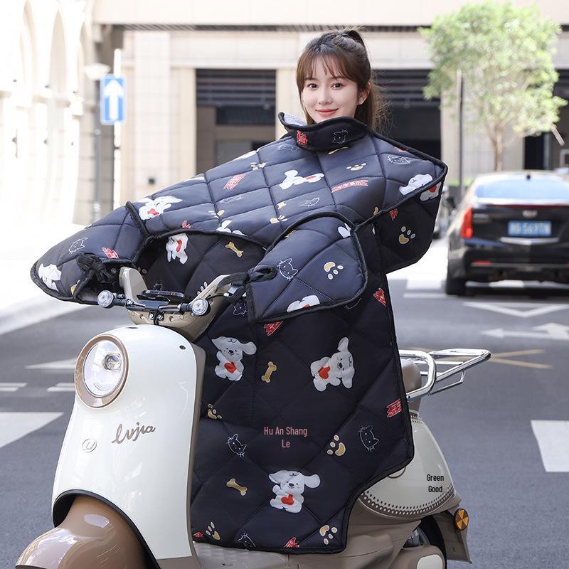 Plush Winter Windproof Electric Vehicle & Motorcycle Cover - Universal Year-Round Cold Protection