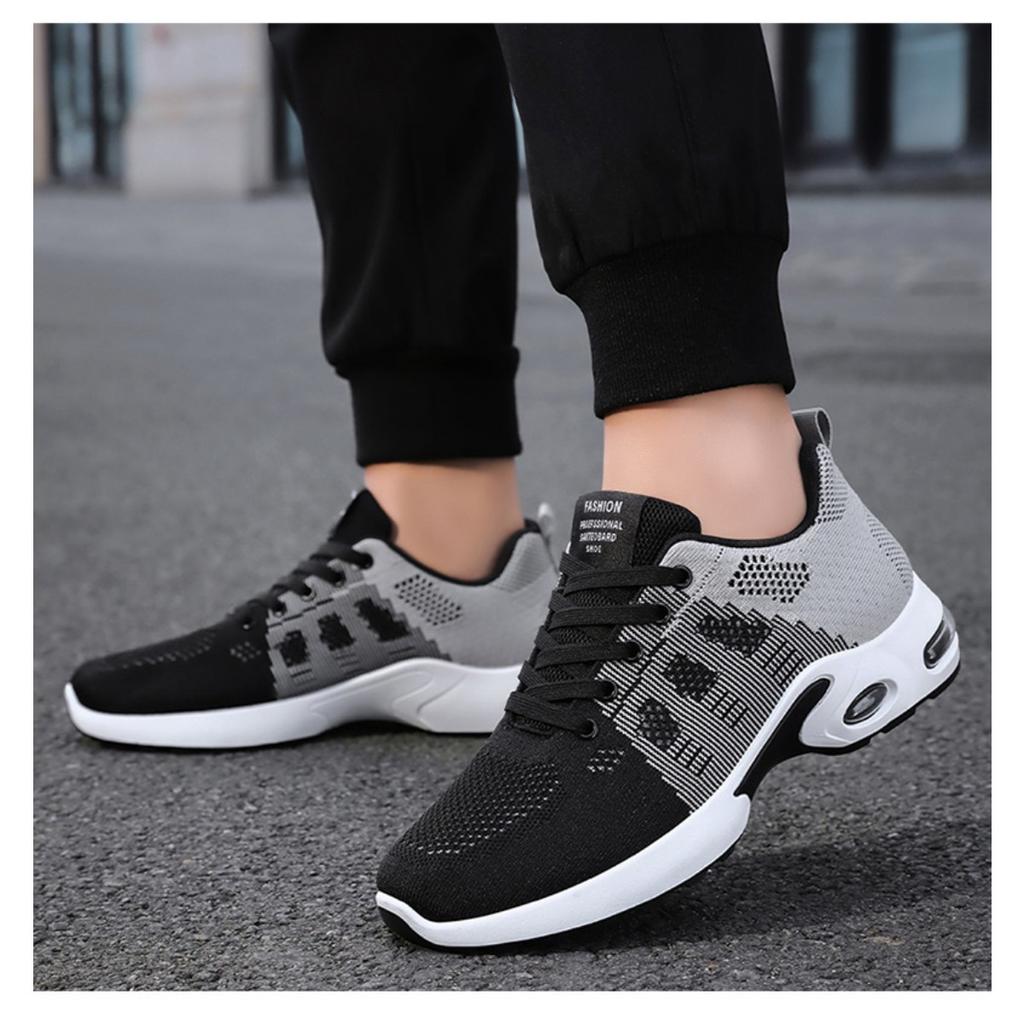 Men's Sports Shoes, Fly Woven Shoes, Lace Up Lightweight Running Shoes