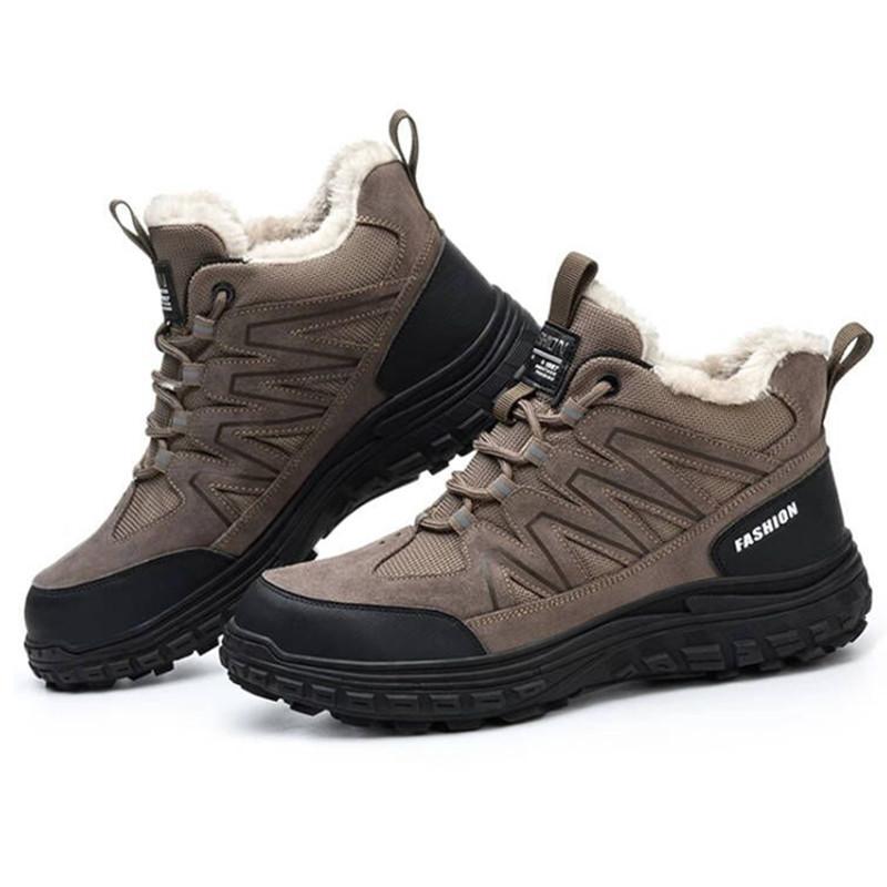 Hohe Sicherheitsschuhe Mann Winter Industrie Arbeitsschuhe mit Kunststoffkappe durchtrittsichere Stiefel Gummi-Laufsohle rutschfeste Arbeitsschuhe