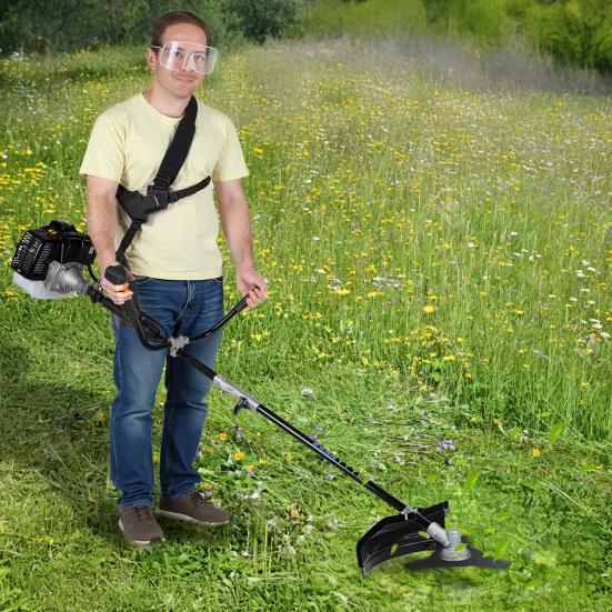 52CC 2-Stroke Gas Powered Lawn Mower with Ergonomic Handle, Powerful Engine Weed Trimmer Lawn Mower, Gas Powered Hedge Trimmer, Weed
