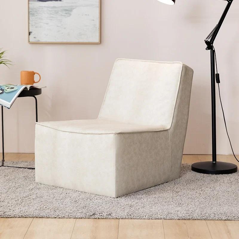 Floor Lazy Sofa - Leather Upholstery for Living Room & Balcony, Modern Minimalist Tatami Style, Leisure Lounge Chair