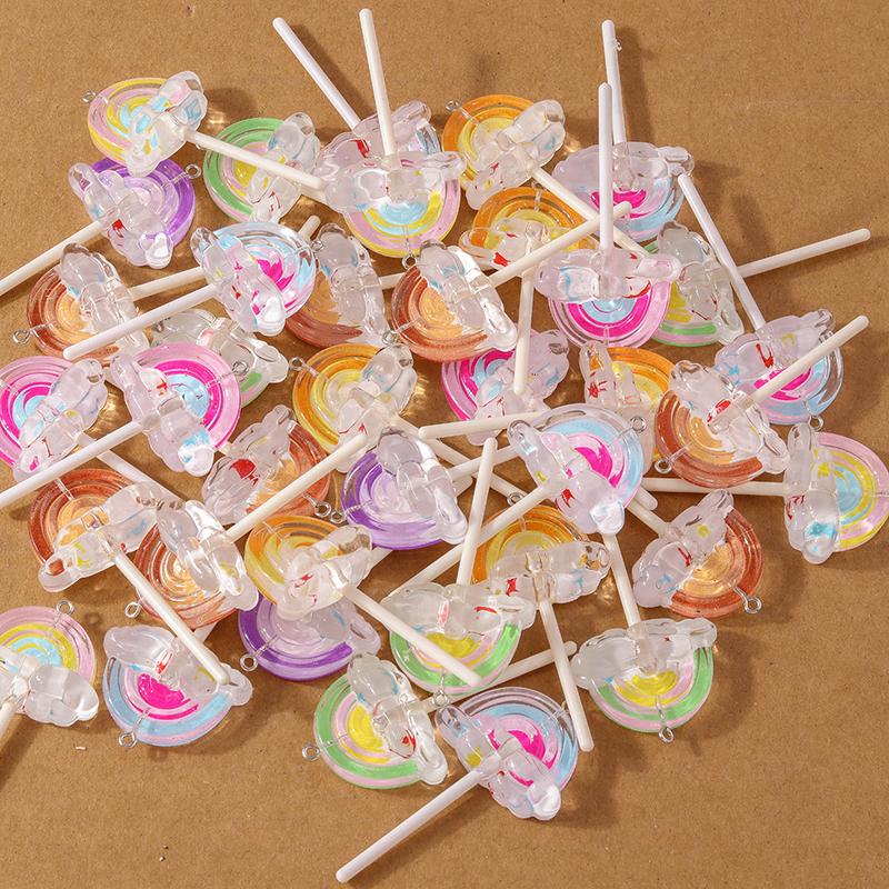 

10 pcs Resin Simulation Shell Lollipop Pendants Charms for Jewelry Making Necklace Earrings DIY Keychain Accessories