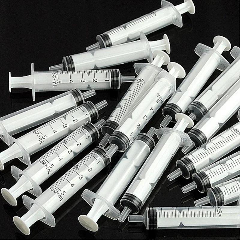 10pc Disposable Plastic 5ml Syringe Needle Free Laboratory Measurement Small Pet Food Feeder (needle Free)