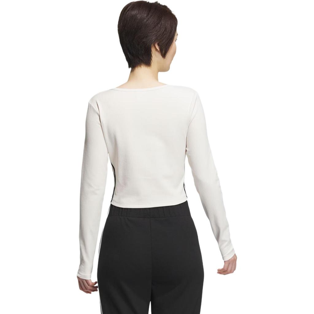 adidas Originals Women's Cropped Ribbed Cardigan Off White Women IS5379