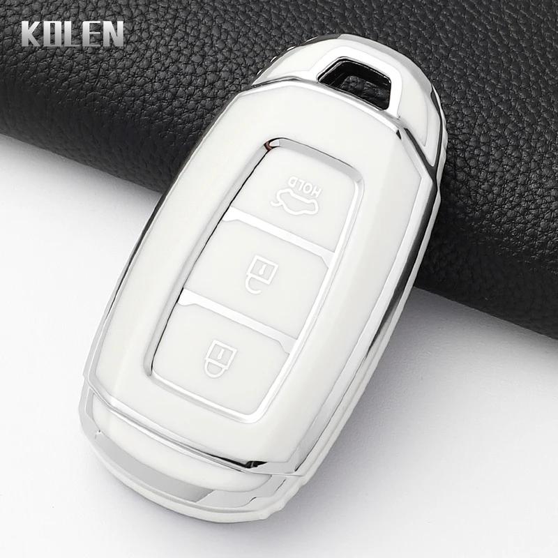 Fashion Tpu Car Key Case Cover For Hyundai Elantra Grandeur Accent Solaris Sonata Palisade Kona Creta I20 I30 Ix35 Ix25 Keychain