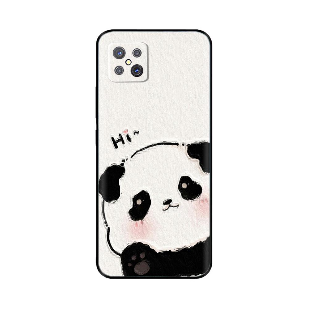 For Oppo Reno4 Z 5G Case Cute Cartoon Painted Black Silicone Soft TPU Back Cover For OPPO A92S Phone Back Bumper Shell Bag Coque