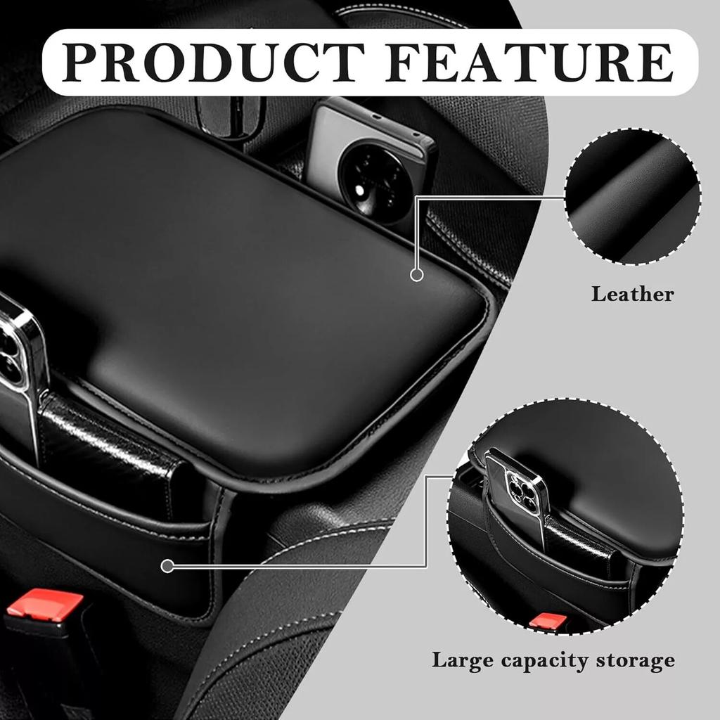 Car Armrest Cushion Cover Leather Center Console Box Pad Protector Accessories