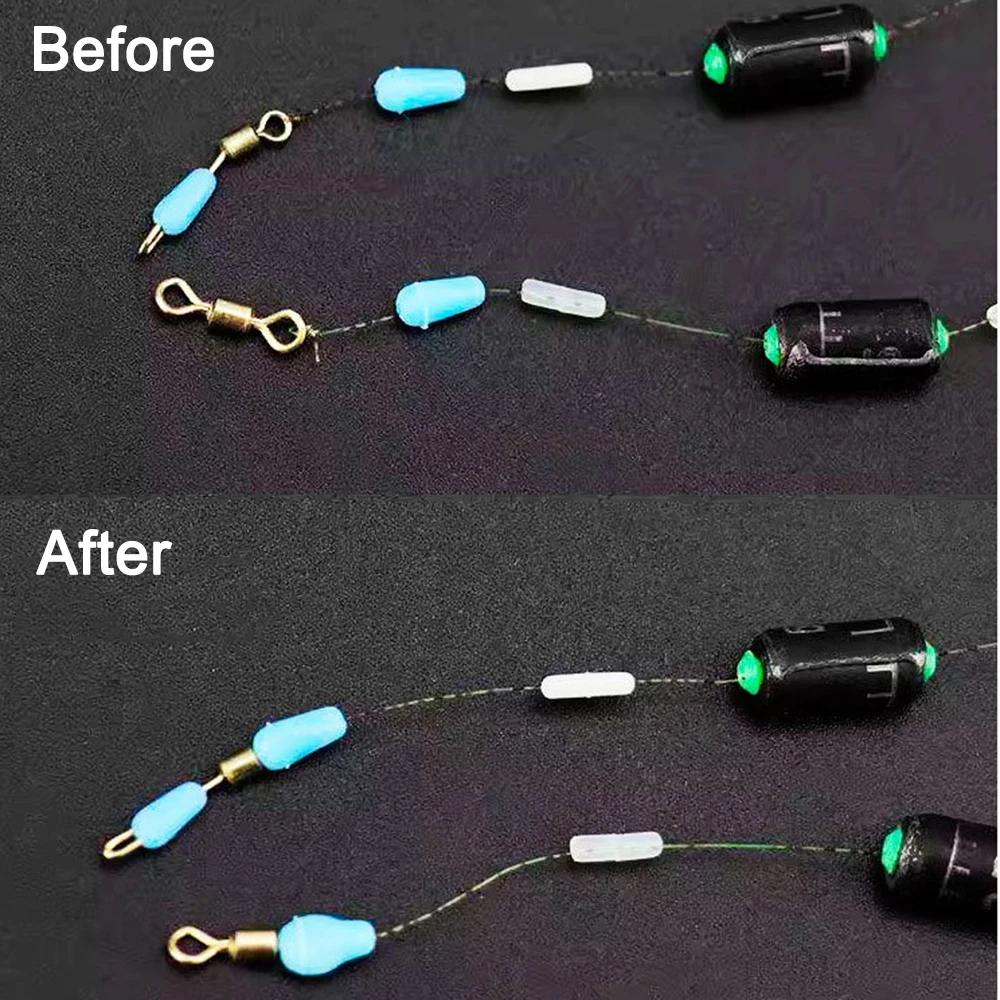 50Pcs/lot Anti-winding Rubber Space Bean High Quality Sea Carp Fly Fishing Blue Rubber Oval Stopper Fishing Float Fishing Bobber