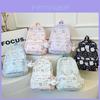 Stylish And Spacious Nylon Backpack For Middle School Girls With Trendy Letter Design
