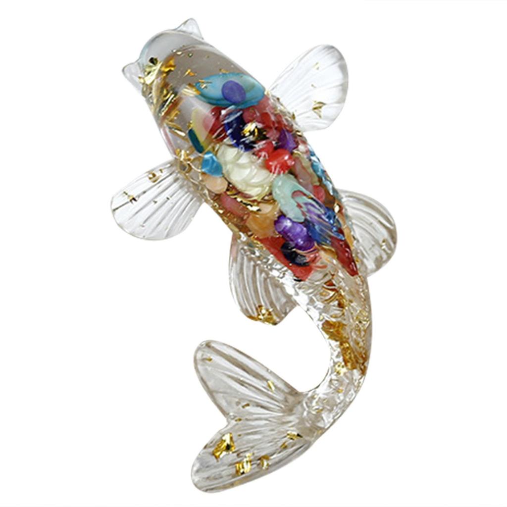 Natural Crystal Gravel Fish Shape Ornaments Decorative Animal Mini Figurines Desktop Statue for Home Office Decorations MIT