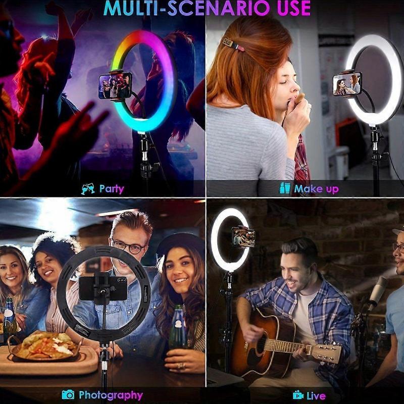 On-Site Fill Light Mobile Phone Rgb Ring Light Anchor Selfie Tiktok Beauty Light Photography Tripod