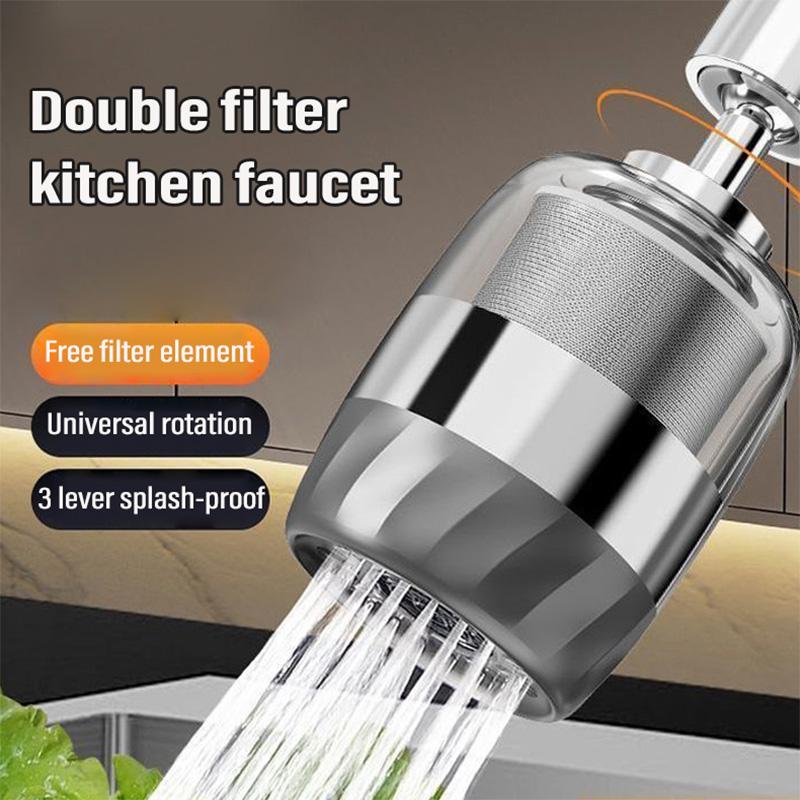 3 Modes Kitchen Stainless Steel Faucet 360° Rotate Bubbler Nozzle Double-layer depth filtration Faucet for Kitchen Washbasin