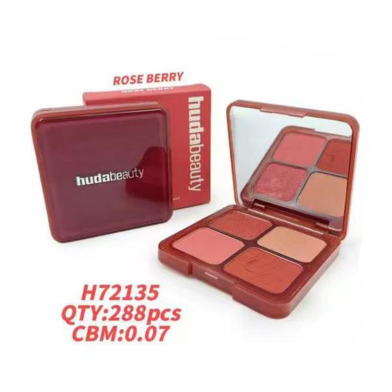 Huda Beauty Czterokolorowa Paleta Różów i Rozświetlaczy