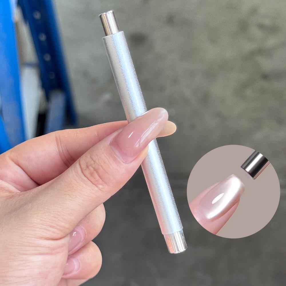 1Pcs Double Head Steel Ball Cat Eye Nail Magnet Stick 3D Glass Bead French Effects Cylindrical Strong Magnetic Pen Manicure Tool