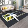 Airport Runway Carpet 3D Airplane Takeoff Design Sunset Cityscape Pattern Non Slip Large Area Rug for Modern Living Room