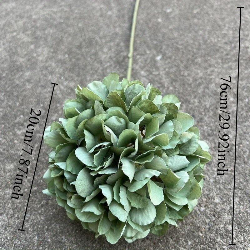 1pc Simulation Single Head Green Hydrangea Plant for Outdoor Yard Garden Home Porch Decoration Holiday Party Decoration