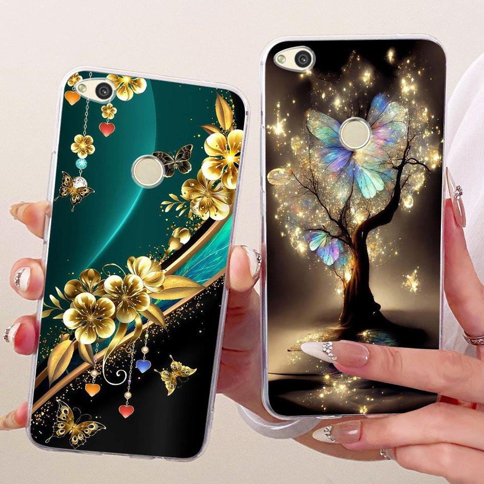 For Huawei P8 P9 Lite 2017 Case PRA-TL10 Cover Fashion Butterfly Soft Clear TPU Phone Case For Honor 8 Lite Nova Lite 2017 Funda