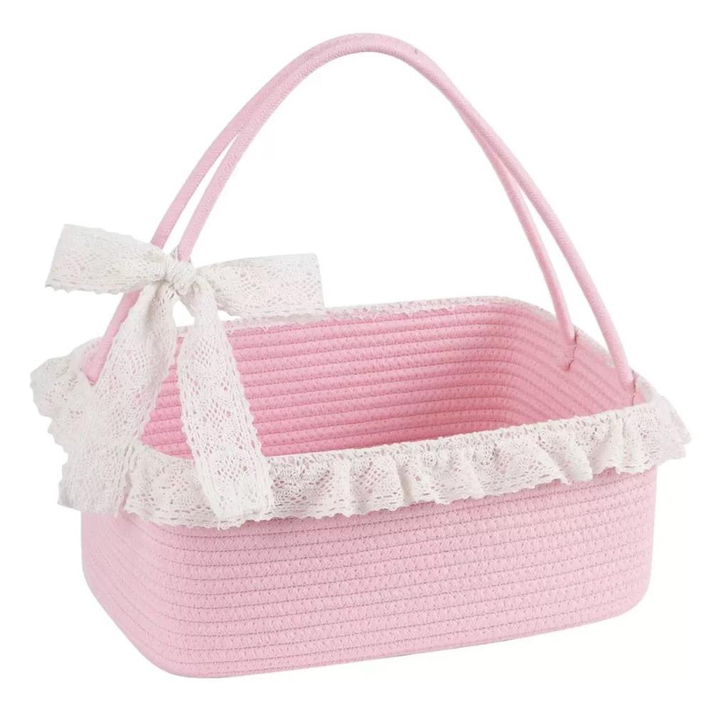 Handheld Storage Basket Woven Picnic Fruit Organizer Household Baby Gift Basket For Home Decor