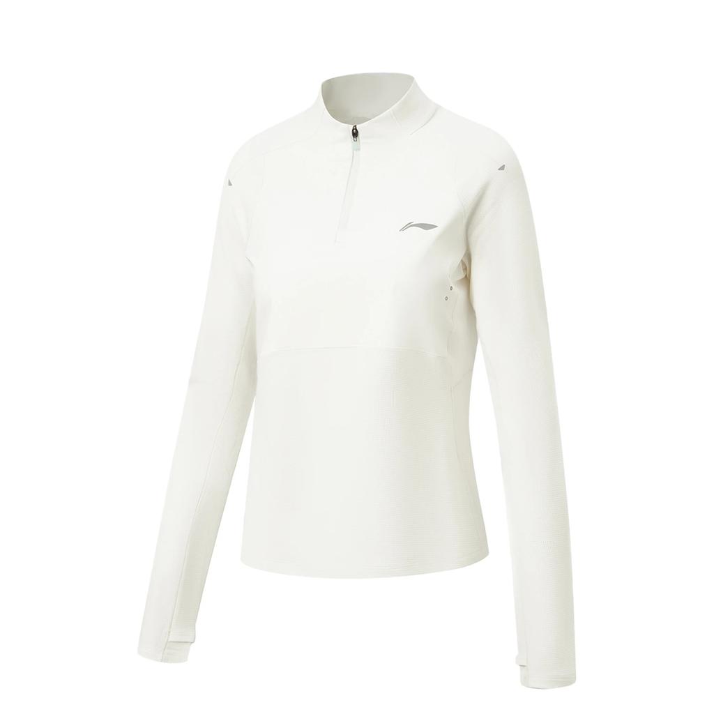 Li-Ning Running Series Solid Color Stand Collar Versatile Soft Simple Long Sleeve T-Shirt Women tops ATLW018-2