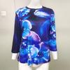 Ladies' Fashionable And Casual Seven Quarter Sleeve Floral Print Pullover Top