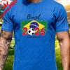 Brazil Country Flag Soccer Fan T Shirt Unisex Retro Vintage Football Supporter Trendy Casual Streetwear Daily Lifestyle Top