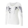 2KWEIRD 2000s Aesthetic T Shirt Graphic Cross Wings Print Long Sleeve Tops Y2k Women Clothes Fairycore Grunge Tee Streetwear