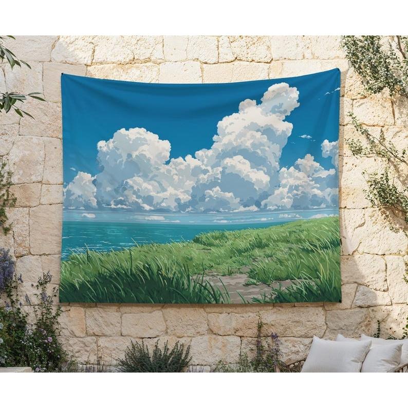 Wind blowing the sea tapestry 75x100 чёрный