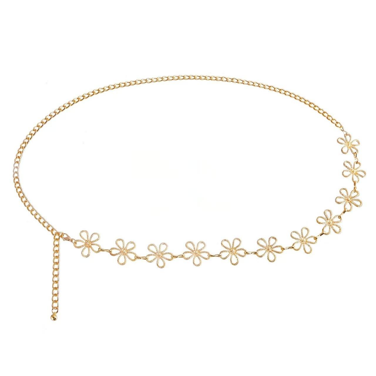 Metal pendant waist chain, women s accessories, new trendy and spicy girl body chain, dress belt chain золотой