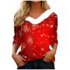 Women's T Shirt Tee Christmas Shirt Long Sleeve Party Christmas Collar V Neck Top